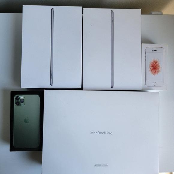 OEM RETAIL EMPTY BOX ONLY iPhone 11 PRO Max, SE, MacBook Pro 13, 2 IPad Gen 6 - Picture 1 of 10